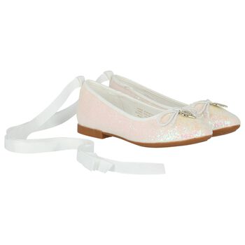 Girls Ivory Glitters Ballerina Shoes