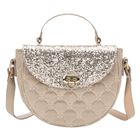 Girls Beige Glitter Handbag, 1, hi-res