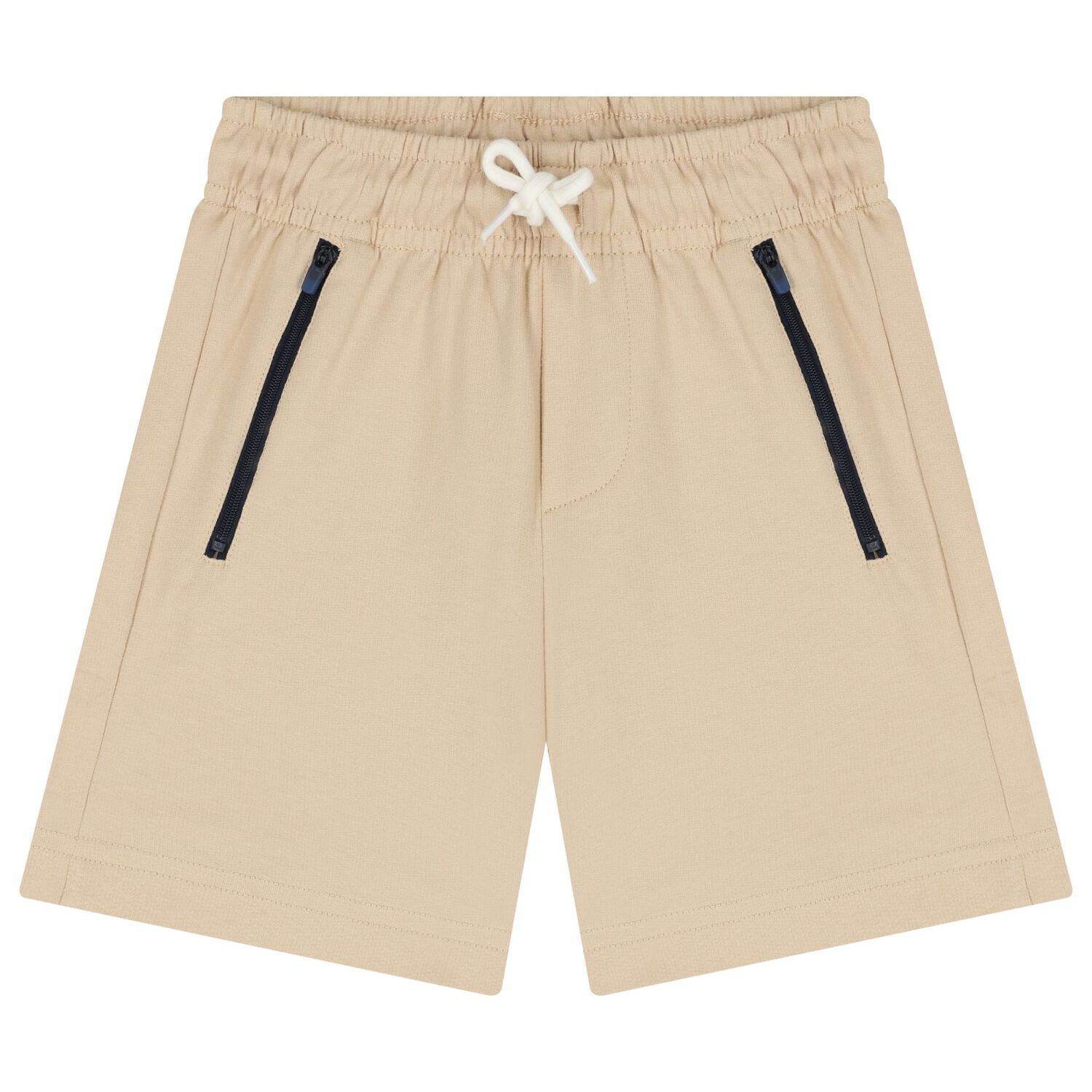 Boys White & Beige Shorts Set, 1, hi-res