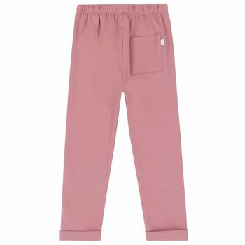 Girls Pink Cotton Joggers