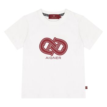 Younger Boys White Logo T-Shirt