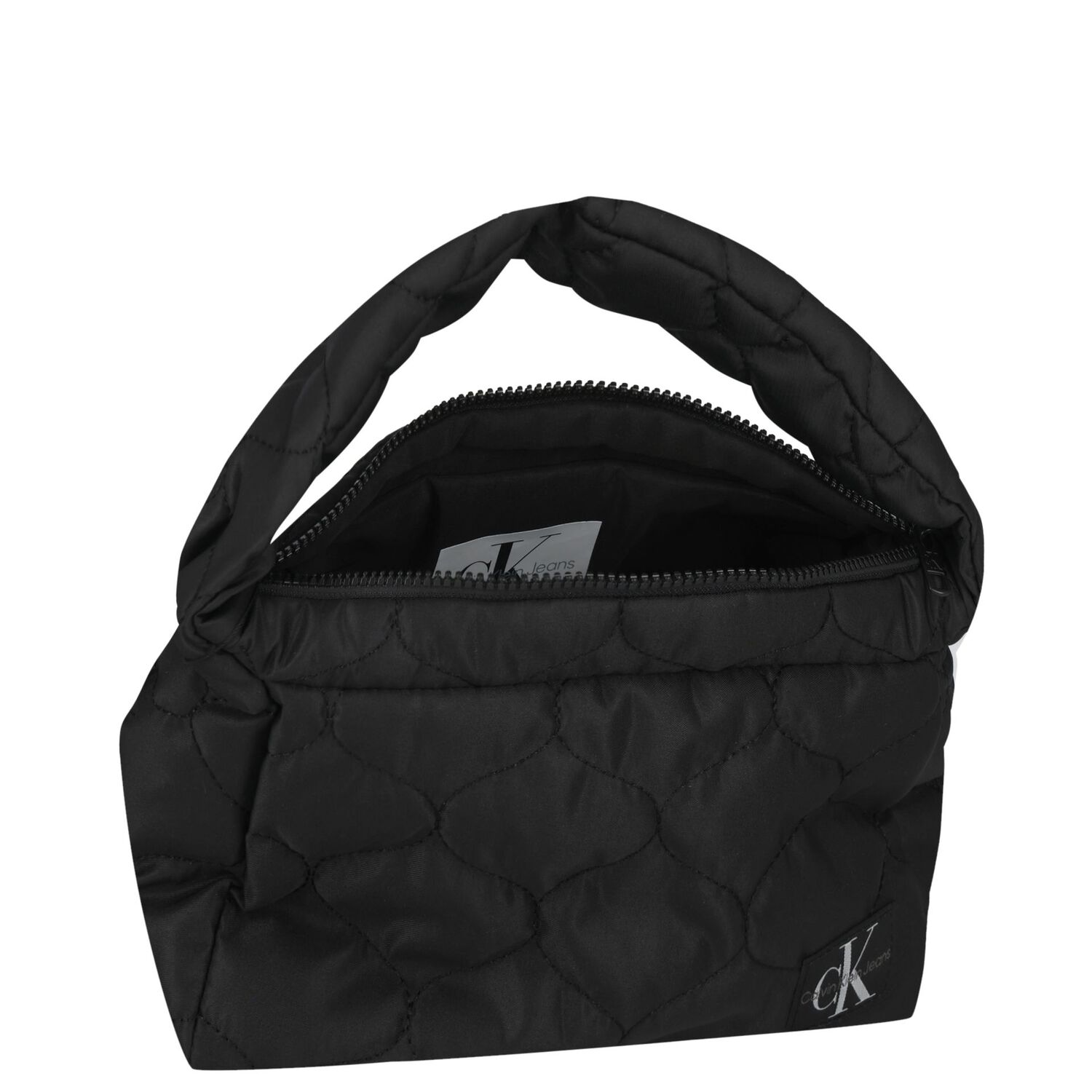 Girls Black Logo Quilted Shoulder Bag, 1, hi-res
