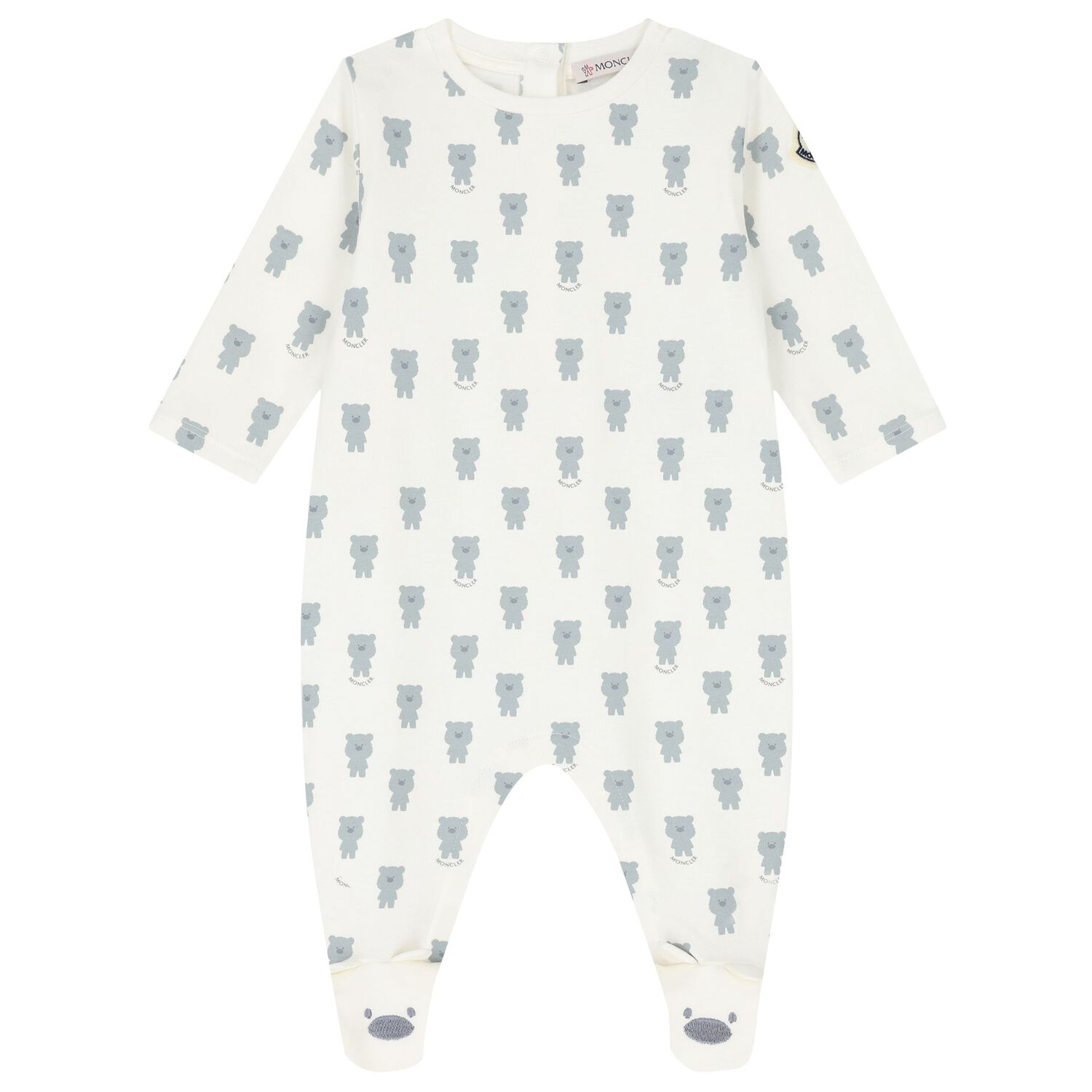 طقم ملابس أطفال بشعار الدب تيدي باللون العاجي, 2, hi-res