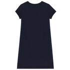 Girls Navy Polo Bear Dress, 1, hi-res