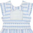 Girls White & Blue Striped Dress, 1, hi-res