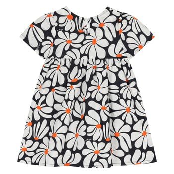 Younger Girls Navy Blue & White Floral Dress