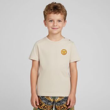 Younger Boys Beige Medusa T-Shirt