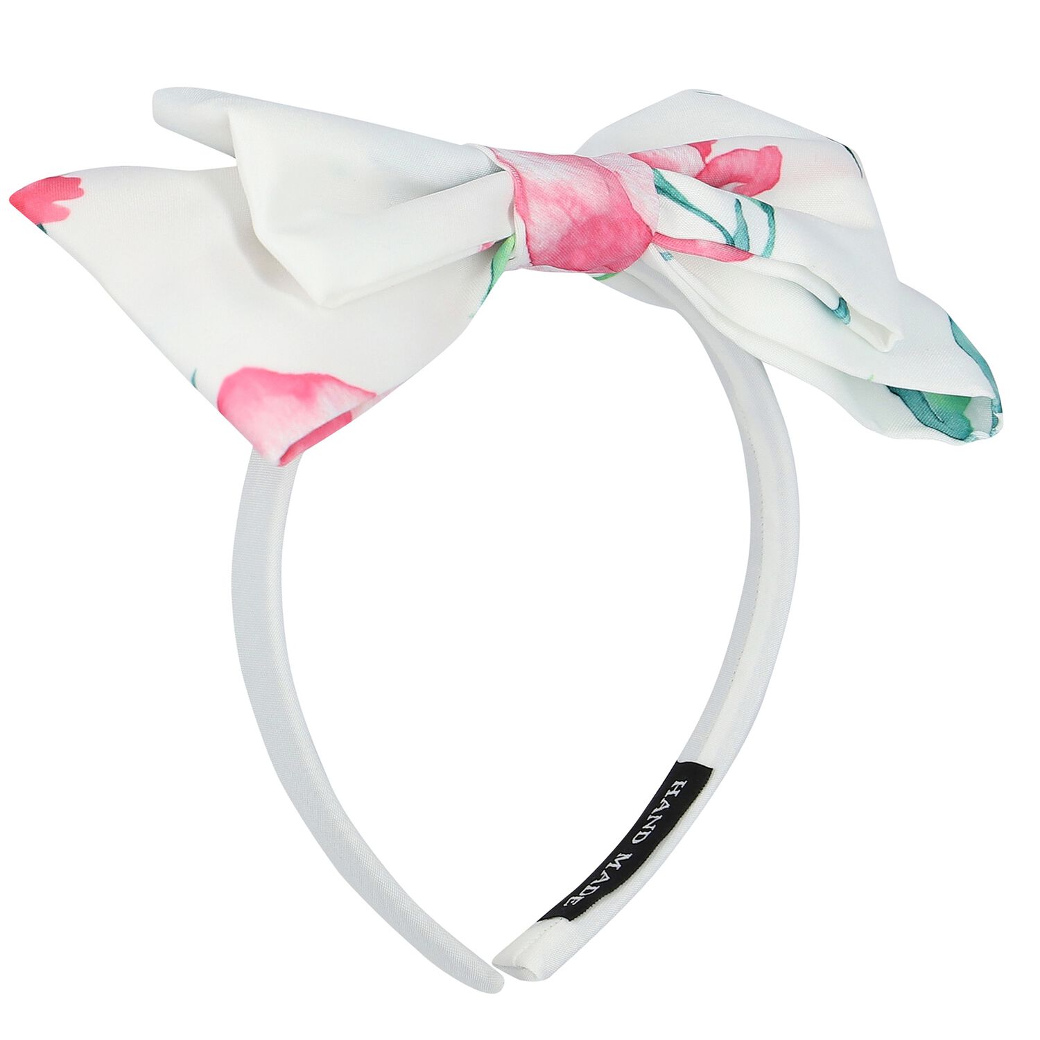 Girls White & Green Floral Headband, 3, hi-res image number null