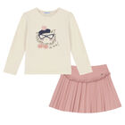 Girls Ivory & Pink Skirt Set, 1, hi-res