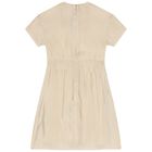 Girls Gold Logo Satin Dress, 1, hi-res