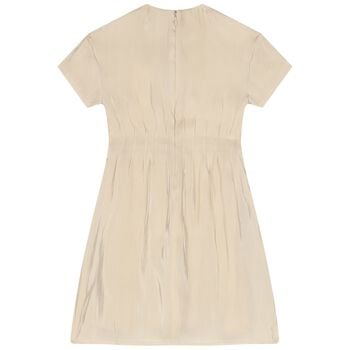 Girls Gold Logo Satin Dress