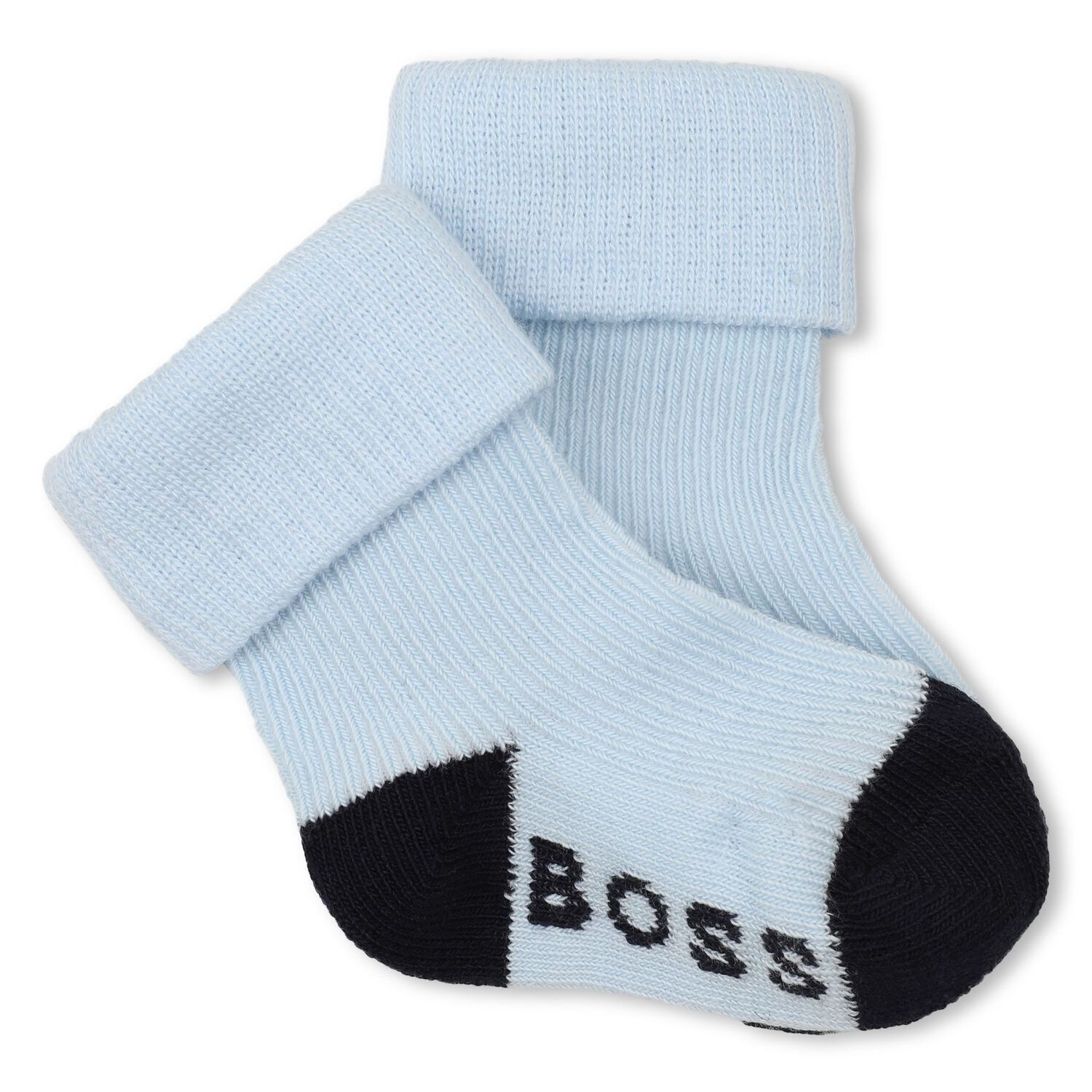 Baby Boys Blue & White Logo Socks ( 3-Pack ) , 2, hi-res