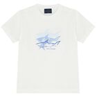 Boys White Logo T-Shirt, 1, hi-res