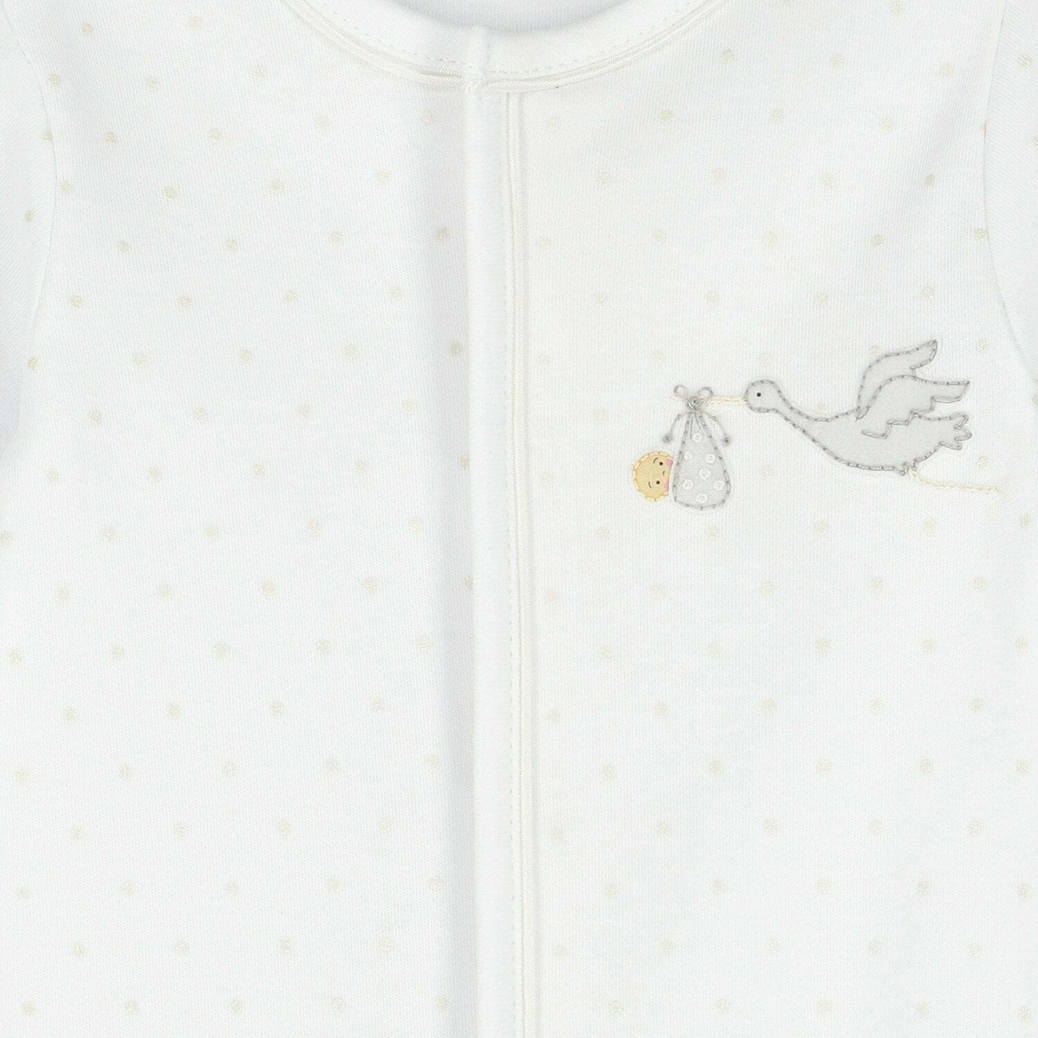Baby White Polka Dot Babygrow, 3, hi-res