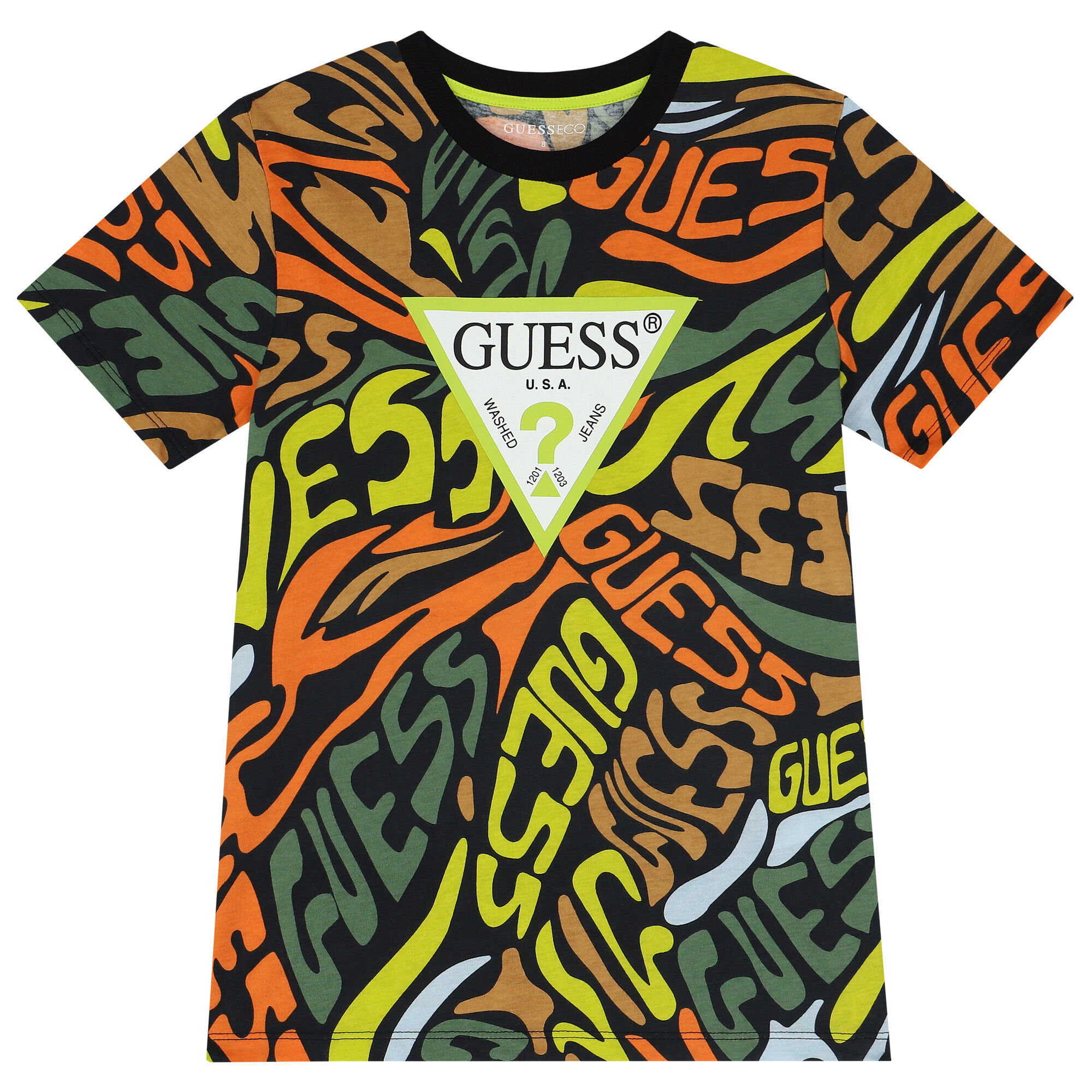 Orange top guess shirt
