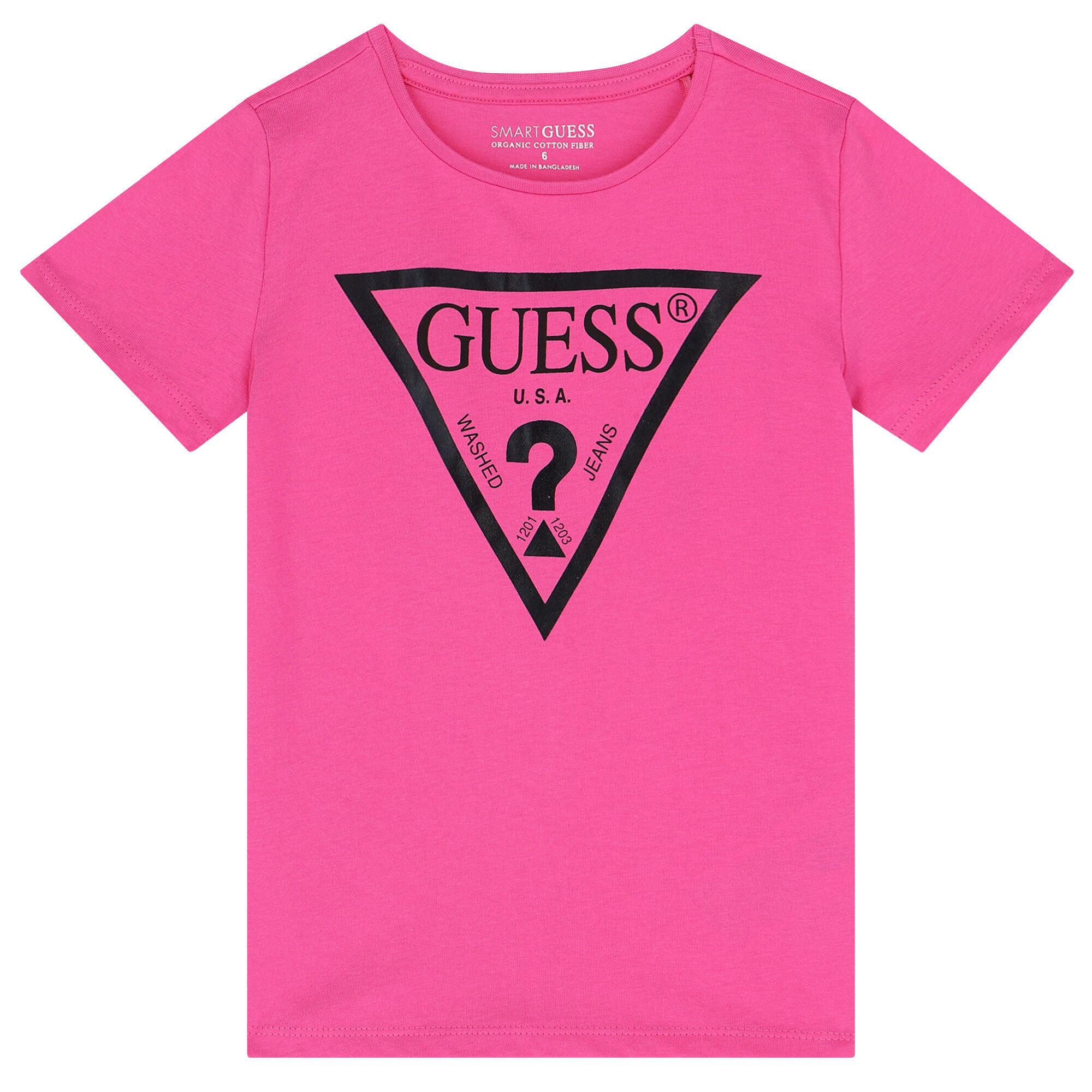 Guess Girls Pink Logo T Shirt Junior Couture