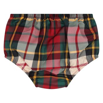 Baby Girls Red & Green Tartan Dress Set