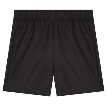 Boys Black Teddy Bear Logo Swim Shorts