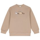 Boys Beige Horse Logo Sweatshirt, 1, hi-res