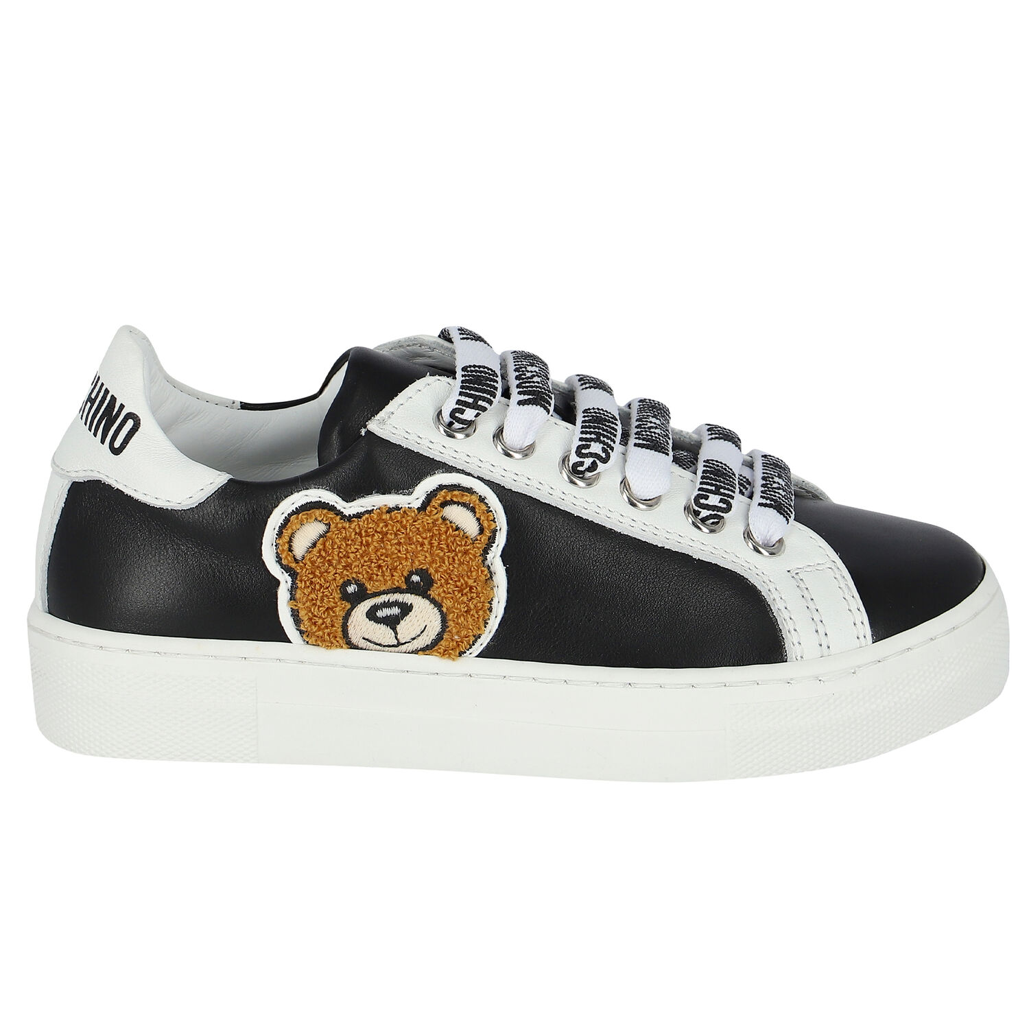 Black Logo Leather Trainers, 1, hi-res image number null