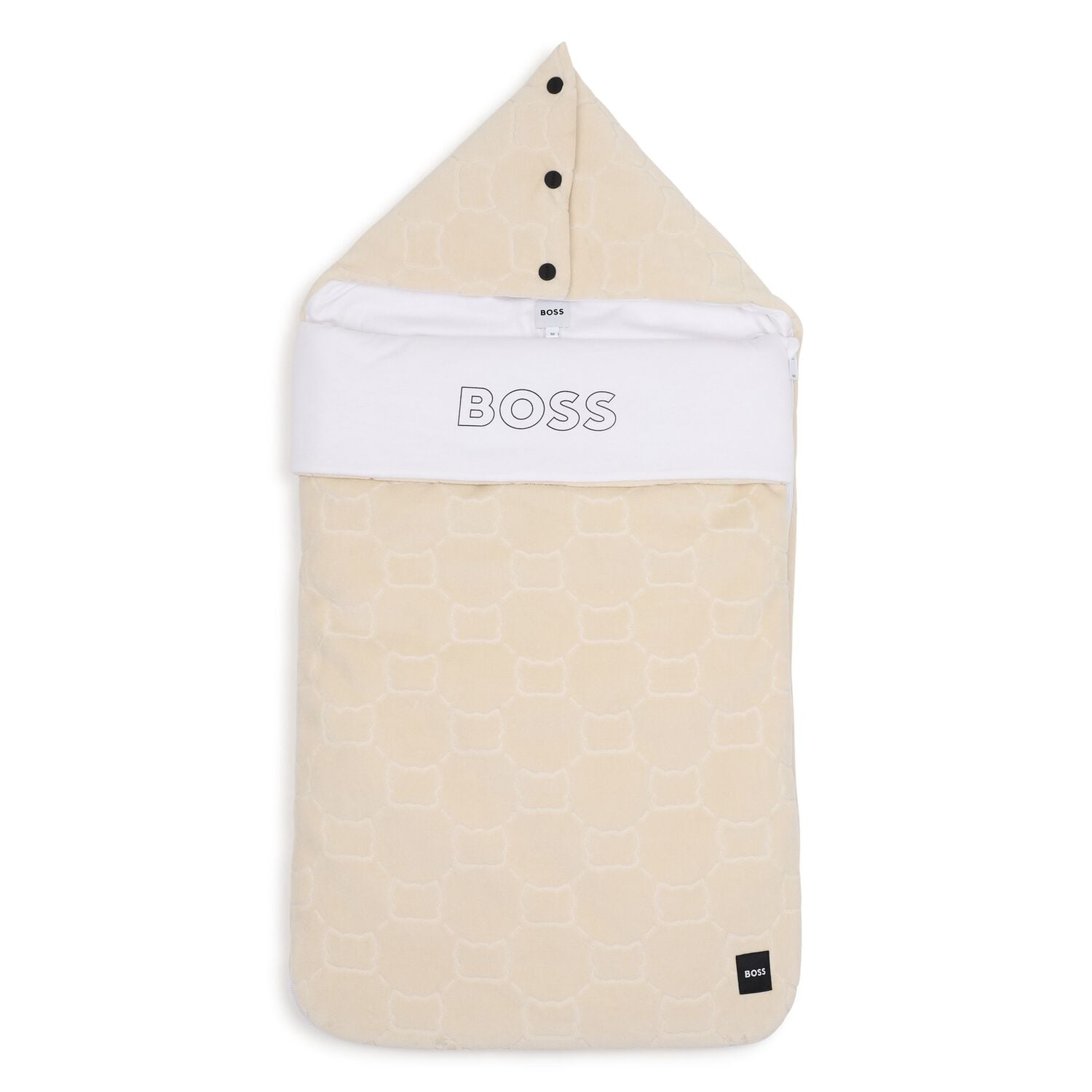Beige & White Logo Baby Nest, 1, hi-res