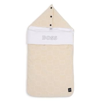 Beige & White Logo Baby Nest