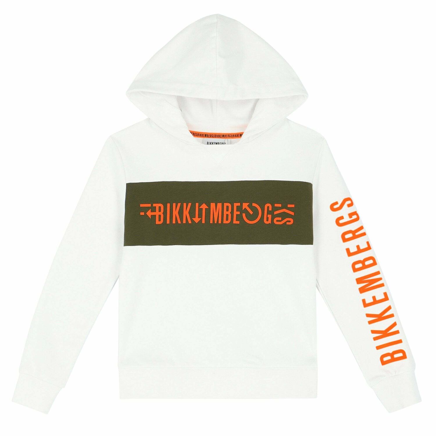 Boys White Logo Hoodie Top, 1, hi-res image number null