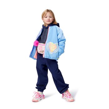 Girls Navy Blue Hooded Top