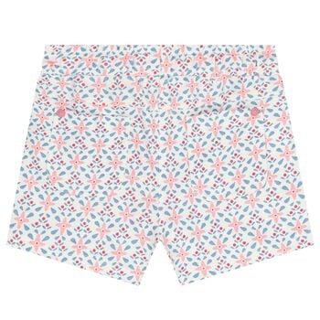 Girls White Floral Shorts