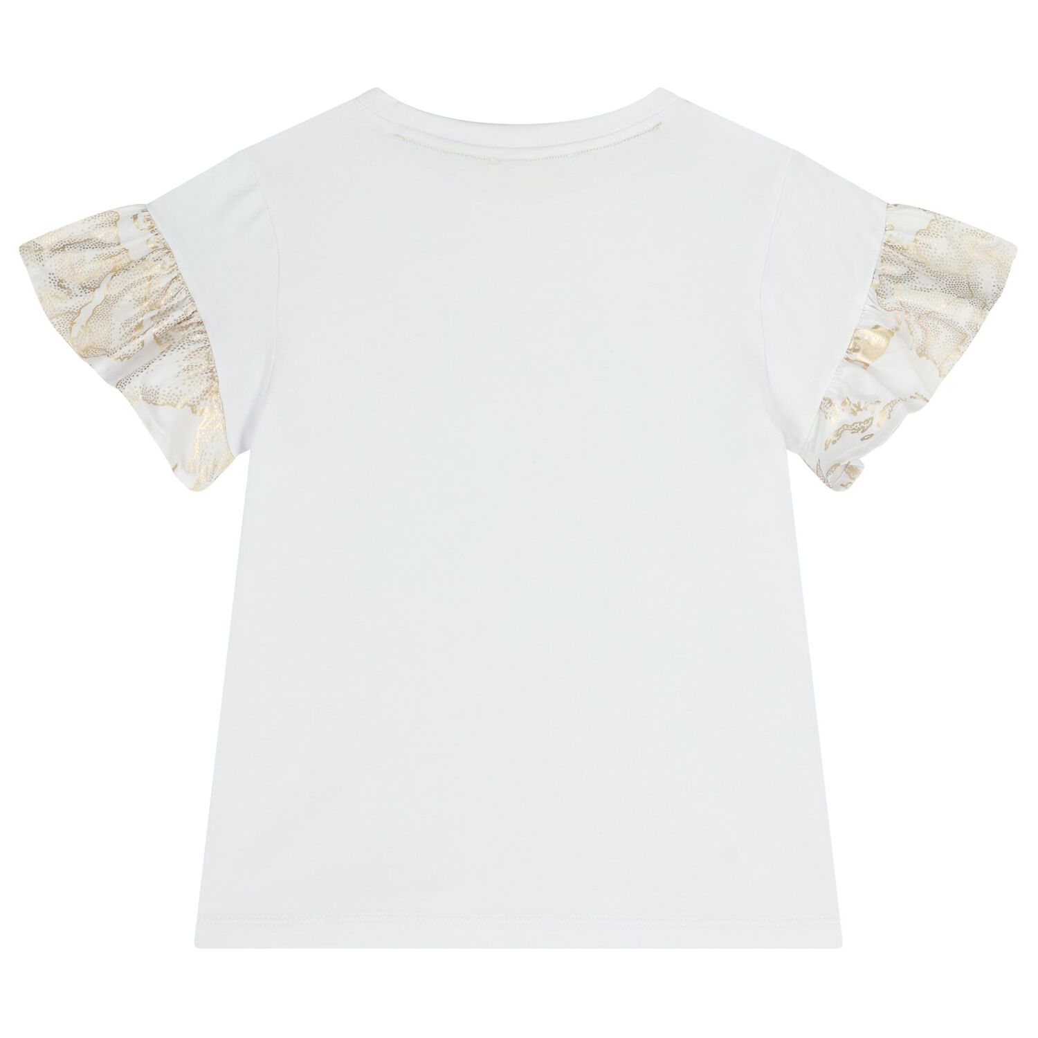 Girls White & Gold Geo Map Skirt Set, 1, hi-res