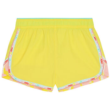 Girls Yellow Logo Shorts