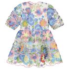 Girls Mutli-Coloured Floral Dress, 1, hi-res