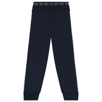 Boys Navy Blue Logo Joggers