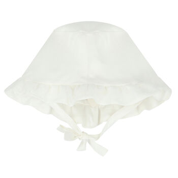 Baby Girls White Floral Hat