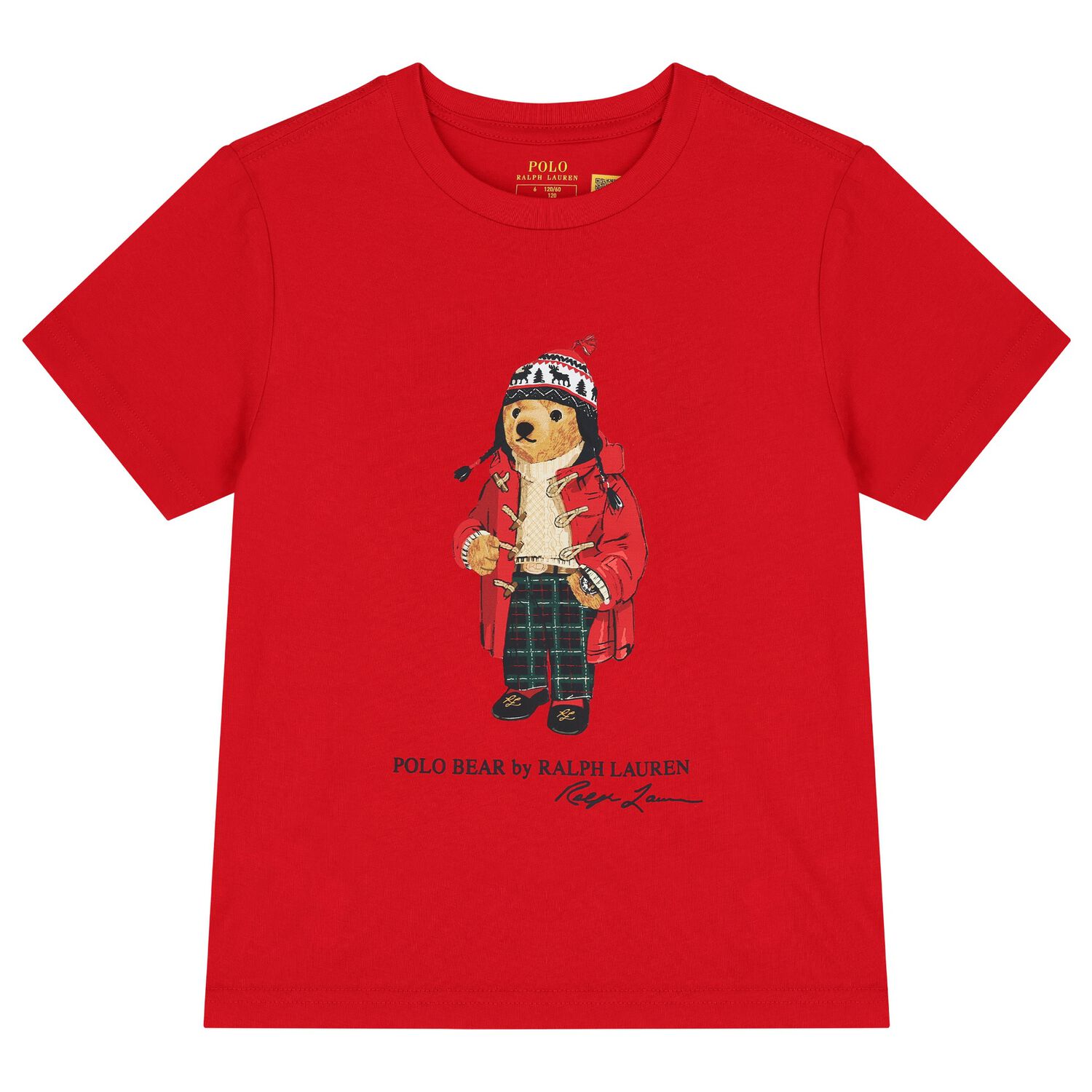 Boys Red Polo Bear T-Shirt, 1, hi-res