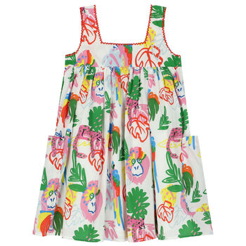 Girls White Cotton Dress