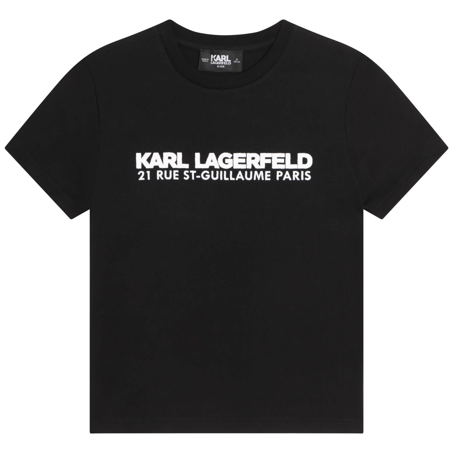 تيشيرت أولاد بالشعار باللون الاسود, 1, hi-res