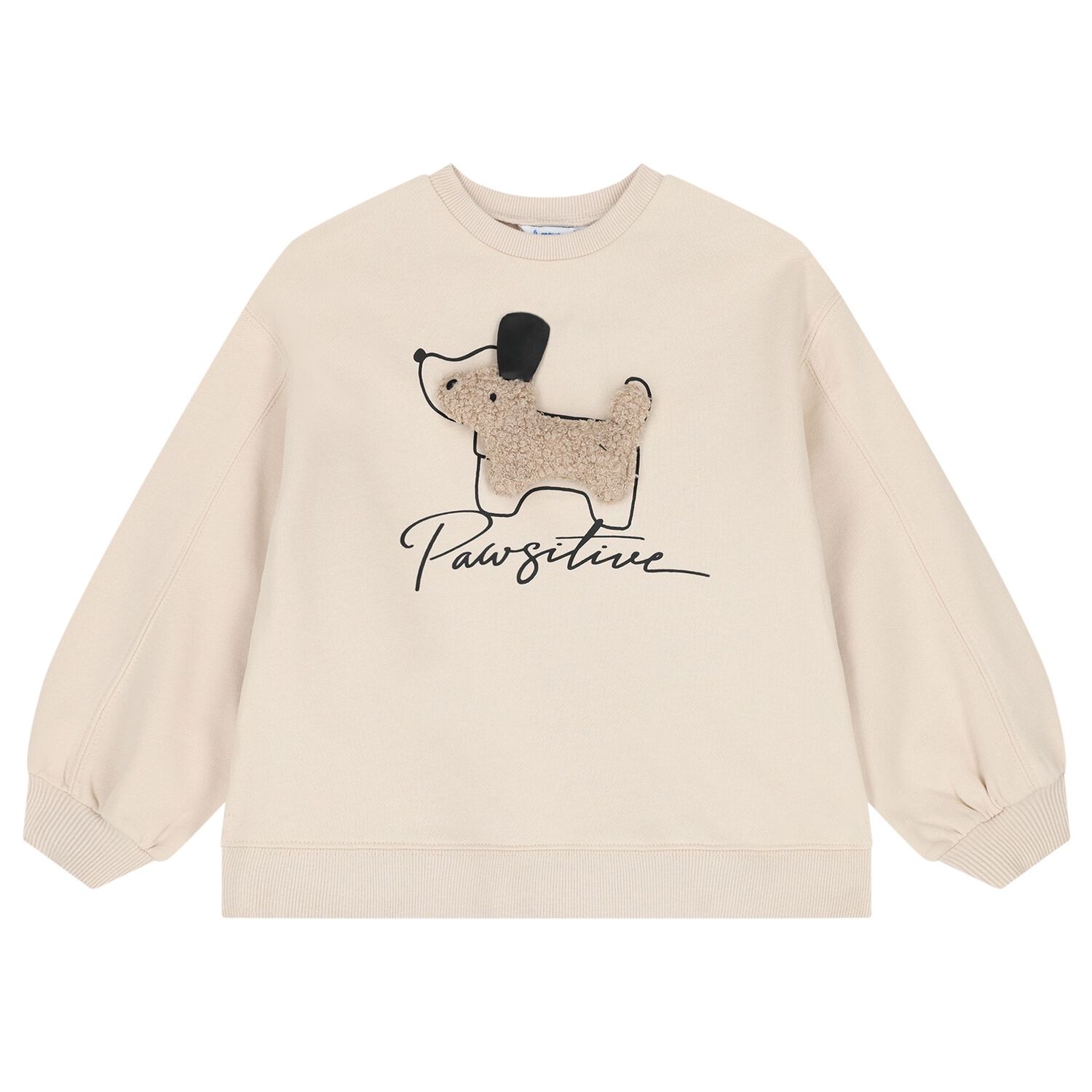 Girls Beige Puppy Tracksuit, 1, hi-res
