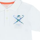 Boys White Logo Polo Shirt, 1, hi-res