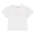 Younger Girls White Logo T-Shirt, 1, hi-res