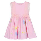 Girls Pink Cotton Dress, 1, hi-res