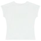 Girls White Studded Logo T-Shirt, 2, hi-res
