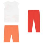 Girls White, Red & Orange Leggings Set, 3, hi-res