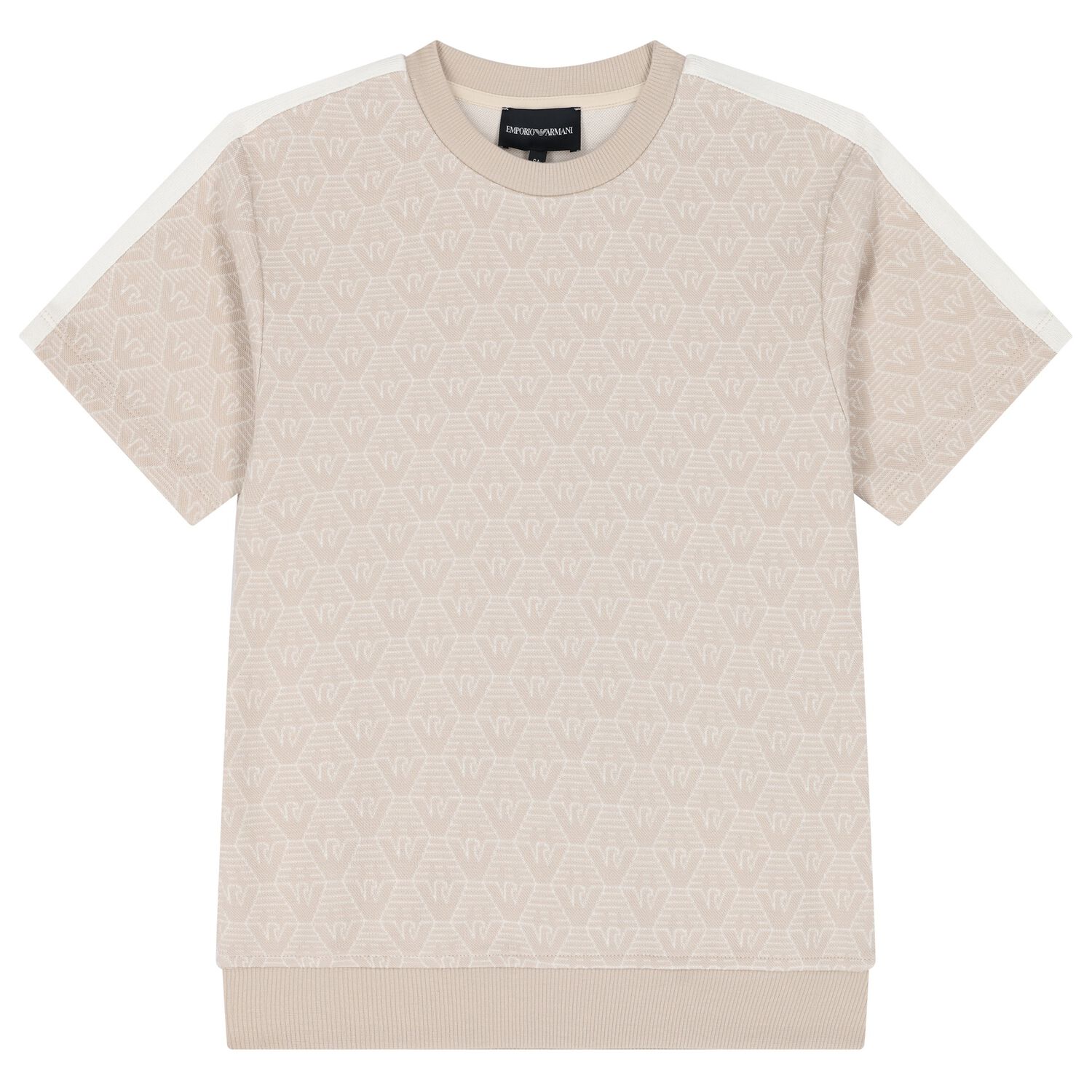 Boys Beige Logo T-Shirt, 1, hi-res