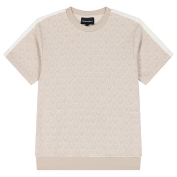 Boys Beige Logo T-Shirt