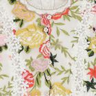 Girls White & Green Embroidered Floral Dress, 1, hi-res