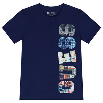 Boys Navy Blue Logo T-Shirt