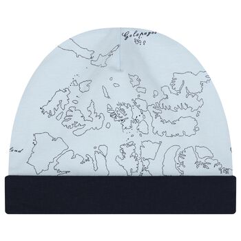 Baby Boys Navy Blue & Blue Geo Map Hat