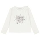 Girls White & Ivory Embellished Floral Skirt Set, 1, hi-res