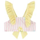 Girls White, Pink & Yellow Ice Cream Bikini, 2, hi-res